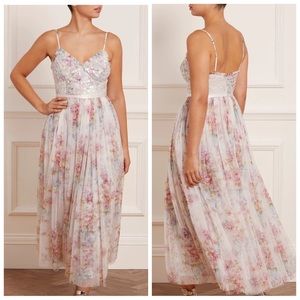 Needle and Thread Floral Wonder Bodice Cami Ankle Gown Moonshine